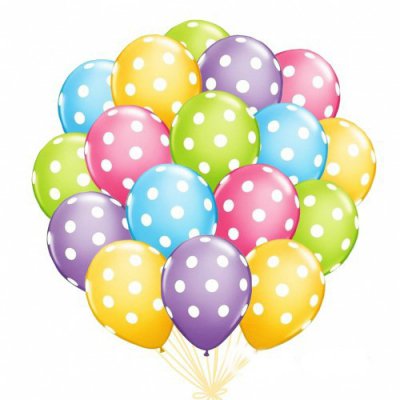 Арт.151 Воздушные шарики с гелием разноцветные «Горошек» 25 шт.
